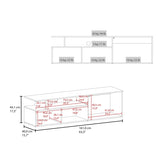 Selma Floating 63" Wide Tv Stand with Two Cabinets, Six Shelves, Cable Management , Entertainment B070P286444
