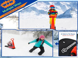 Safe Kids Snow Scooter - Raised Anti-Slip Spots, Directional Bottom, Easy Steering & Balance-Red 39280768