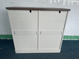 20 Gallon Double Tilt Out Trash Can Freestanding Trash Bin Wood Garbage Recycling W808P379486