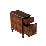 2 Drawer Modern Sofa Side Table, Narrow Side Table, Slim Nightstand for Living Room, Bedroom W2593P289143