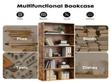5-Tier Bookshelves with Adjustable Shelves, Floor Standing Bookcase for Home & Office Storage, 58809436