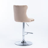 Furniture,Swivel Velvet Barstools Adjusatble Seat Height from 25-33 Inch, Modern Upholstered Chrome 70536881