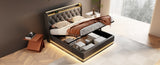 King size Upholstered, 360 surround LED function, Buttons/Apps/Remote Control, hydraulic storage N736P188808B