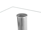 Simple Assembled Transparent Glass & Iron Dinner Table 68778429
