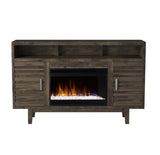 61 Inch Electric Fireplace TV Console for TVs up to 70 inches, Minimal Assembly, Charcoal-Brown GL-B108P160220
