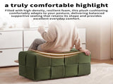 Ottoman Foot Rest Soft and Comfortable Ottoman Square Corduroy Woven Design Sofa Stool Green W3851P453270