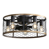 20 Inch Industrial Caged Ceiling Fan, With 7-ABS Blades Remote Control Reversible DC Motor, Small W882P221513