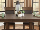 Classic Light Rustic Brown Finish Wooden 1pc Dining Table w Self-Storing Leaf Mindy Veneer Furniture B01158529