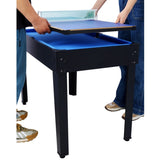 ZNTS 5-in-1 Multi-Game Table - Billiards, Push Hockey, Foosball, Ping Pong, and Basketball black/blue W465P164154