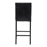 ZNTS Metal Frame Counter Height Chairs Set of 4 Brown Faux Leather Seat Black Metal Finish Dining Chairs B01146335