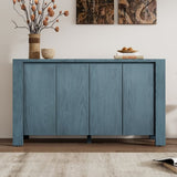 TREXM Buffet Cabinet with Storage, 4-Door Retro Wood Sideboard with Distressed Finish and Adjustable N715P204444M