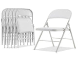 6pcs Elegant Foldable Iron & PVC Chairs for Convention & Exhibition White 59477551