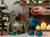 6PCS Set 3.9" Christmas Ball Ornaments Glass Hanging Balls for Holiday Treeations Colorful 78818053