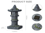 Magnesium Oxide Solar Pagoda Garden Statue with Warm LED Light, Oriental Stone Tower Lantern Outdoor W6572P574591
