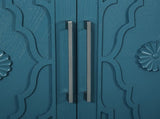 63'' Large Storage Cabinet Metal Handle, Carved Flower Doors, Wooden Mordern Sideboard Console W1445P251889