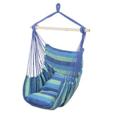 Distinctive Cotton Canvas Hanging Rope Chair with Pillows Blue 14232783