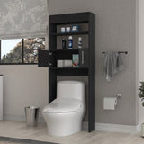 ZNTS Morley 2-Shelf Over The Toilet Cabinet Black Wengue B06280755