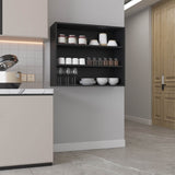 Wall Shelf 30" H, 3 Shelves, Black B097P250902