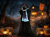 7.2FT Soul Snatching Demon Halloween Animatronic, Animated Head Lowering Motion, Sound Activated 79504142
