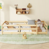 Twin Size Bed, Montessori Bed with Fence, Kids Montessori Bed Twin Size, Wood Montessori W1820P331919