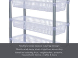 4 Tier Slim Basket Shelf in Clear 02289457