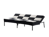 Velvet Upholstered Futon Sofa, Heavy-Duty Metal Frame, 5-Level Adjustable Backrest, Multi-Functional B347P507934