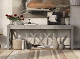U_Style 60''Acacia Veneer Console with 4 Spacious Drawers, Modern Crisscross Design Entryway N711P289747D