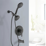 Shower System with Tub Spout Rain Shower Tub Set, High Pressure Dual 2 in 1 Shower Combo Faucet with W121946398