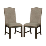 Transitional Style Espresso Frame 2pc Side Chairs Padded Seat Back Nailhead Trim Warm Gray Fabric B2741P309198
