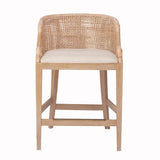 Handcrafted Rattan Counter Stool 25" H B035129478