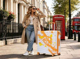 28 Inch PC Spinner Wheel Luggage, Carry on Suitcase, With Printed pattern and Combination Lock W2787P487193