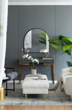33" x 31" Arched Decorative Accent Mirror with Iron Metal Frame, Wall Deor for Bathroom, Bedroom, W2078P195624
