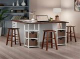 Square Seat Bar Stool, Walnut Finish 51168668