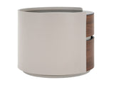 MDF ITALIAN RETRO DOUBLE STORAGE ROUND SIDE TABLE, GRAY BROWN COLOR N770P281244G