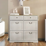 Shoe Storage Cabinet with 2 Drawers, 4 Flip Drawers, Freestanding Shoe Cabinet Organizer with W1120P290633