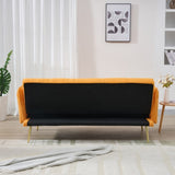 70-inch teddy fleece sofabed, convertible futon sofabed with adjustable arms and backrest, modern W2290P257425