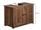 2-Door 2-Shelf MDF Washbasin Cabinet with Melamine Finish 23.55*11.69*23.62in Walnut 24541624
