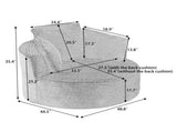 Compressible Corduroy Round Chair with Cushioned Backrest - Modern Comfort Seating for Living W2339P323614