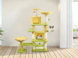 71 inch flower cat tree with large condo removable flower cushion and hammock yellow 83749076