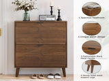 Medieval Modern Independent Shoe, 23.62-inch Walnut Shoe Storage,, Fence Shoe W1706P372249