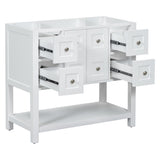 36'' Bathroom Vanity without Sink,Free Standing Vanity Set with 4 Drawers& Soft Closing Doors,Solid WF317175AAK