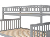 Twin over Full Stairway Bunk Bed with Storage, Gray 08886606