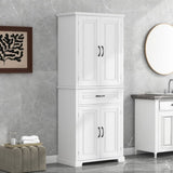 ZNTS Bathroom Storage Cabinet with Doors and Drawer, Multiple Storage Space, Adjustable Shelf, White WF308204AAK