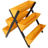 3 Tiers Wooden Vertical Raised Garden Bed with Legs,Brown Planter Raised Beds Kit for Flowers Herbs 96175538
