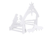 116*53*118cm PVC Nativity Garden Jesus Decoration White 11713425