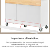 Rolling Mobile Kitchen Island with Solid Wood Top Locking Wheels,52.7 Inch Width,Storage Cabinet WF287035AAW