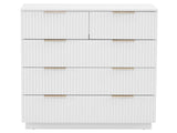 White P2 Particle Board and Density Board 724194cm Wavy Pattern Drawer Front Four-Level Five-Drawer 24090846