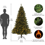 Pre-lit Christmas Tree 7.5ft Artificial Hinged Xmas Tree with 400 Pre-strung Led Lights Foldable 41541713
