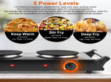 2000W Dual Burner Electric Hot Plate, 5 Temperature Settings , Portable Countertop Stove 15086821