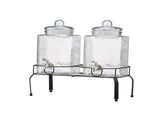 1.5 Gallon Glass Beverage Dispenser 2 Pack, Drink Dispensers with Metal Stand & Stainless Steel 90471663